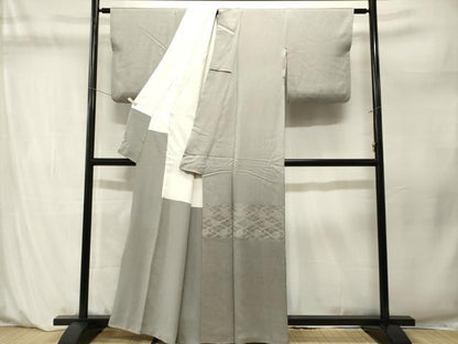 平和屋着物■訪問着　絞り　菱花文　銀糸　正絹　逸品　CABM1239ev
