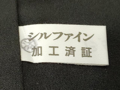 平和屋着物■豪華黒留袖　駒刺繍　萬寿染　地紙扇面草花文　暈し染め　正絹　逸品　CABM1240ev