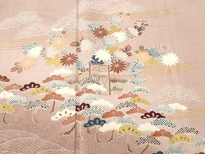 平和屋着物■訪問着　浜松花文　暈し染め　金彩　正絹　逸品　CABM1254ev