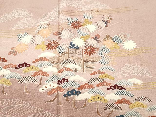 平和屋着物■訪問着　浜松花文　暈し染め　金彩　正絹　逸品　CABM1254ev