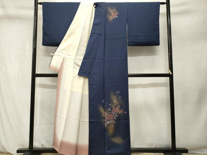 平和屋着物■訪問着　花籠文　暈し染め　金彩　正絹　逸品　CABM1257ev