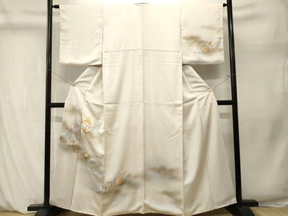 平和屋着物■訪問着　総刺繍　駒刺繍　流水鴛鴦草花文　暈し染め　金彩　正絹　逸品　CABM1271ev