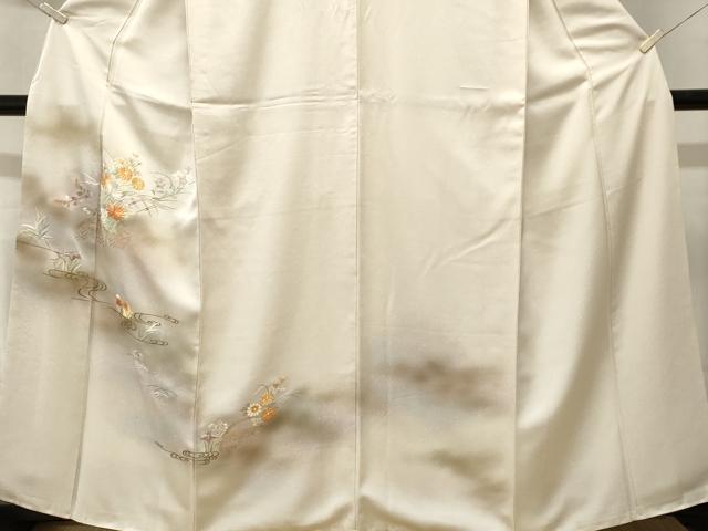 平和屋着物■訪問着　総刺繍　駒刺繍　流水鴛鴦草花文　暈し染め　金彩　正絹　逸品　CABM1271ev