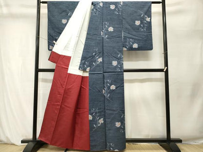 平和屋着物■上質な紬　蔦の葉枝花文　正絹　逸品　CABM1273ev