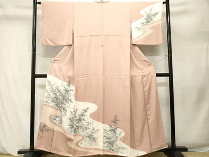 平和屋着物■訪問着　絞り　笹竹文　正絹　逸品　CABM1274ev