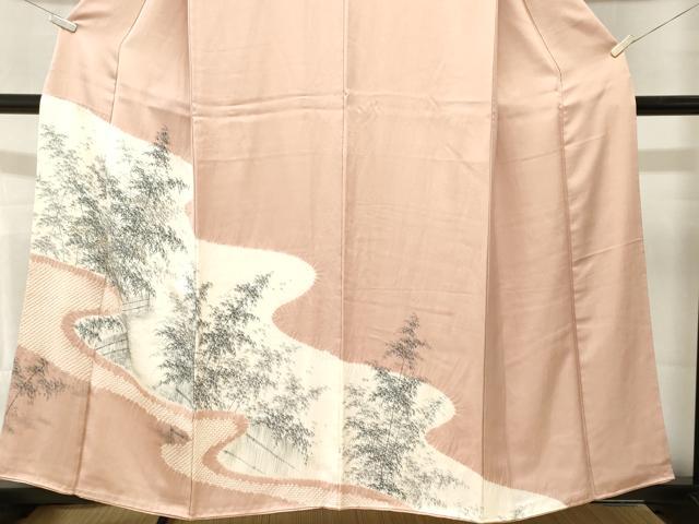 平和屋着物■訪問着　絞り　笹竹文　正絹　逸品　CABM1274ev