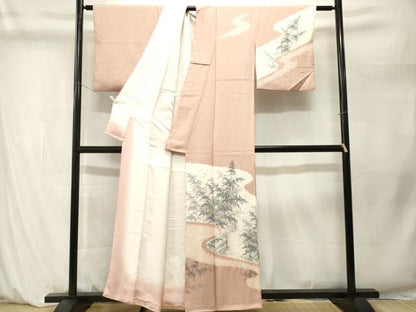 平和屋着物■訪問着　絞り　笹竹文　正絹　逸品　CABM1274ev