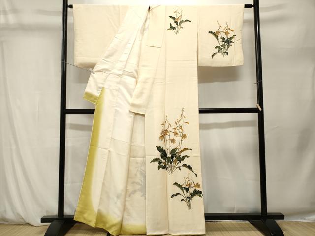 平和屋着物■訪問着　草花文　正絹　逸品　CABM1278ev