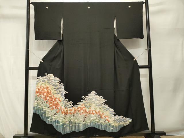 平和屋着物■豪華黒留袖　松竹梅文　正絹　逸品　CABM1282ev