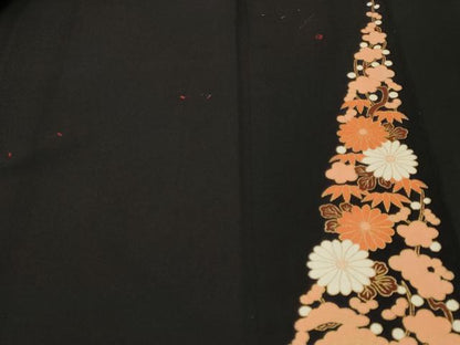 平和屋着物■豪華黒留袖　駒刺繍　松竹梅鳳凰花文　金彩　正絹　逸品　CABM1284ev