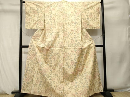 平和屋着物■上質な紬　枝花唐草文　正絹　逸品　CABM1286ev