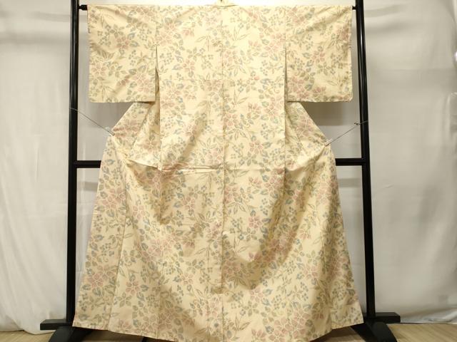 平和屋着物■上質な紬　枝花唐草文　正絹　逸品　CABM1286ev