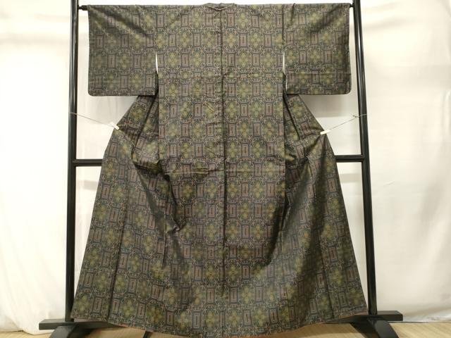 平和屋着物■上質な紬　蜀江花文　正絹　逸品　CABM1288ev