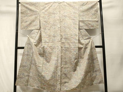 平和屋着物■本場大島紬　白大島　吉祥花文　正絹　逸品　CABM1292ev