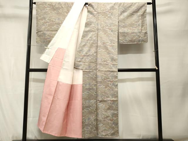 平和屋着物■本場大島紬　白大島　吉祥花文　正絹　逸品　CABM1292ev