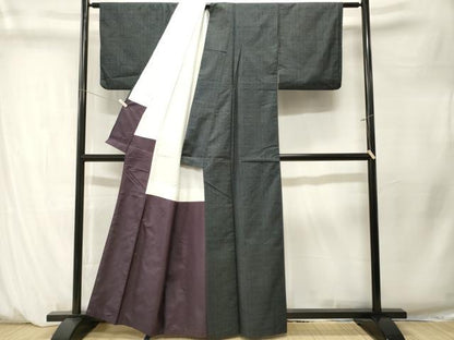 平和屋着物■本場大島紬　7マルキ　幾何学文　正絹　逸品　CABM1307ev
