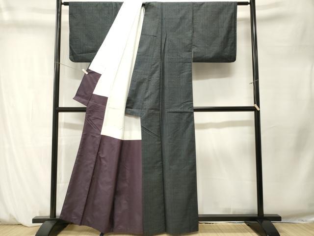 平和屋着物■本場大島紬　7マルキ　幾何学文　正絹　逸品　CABM1307ev