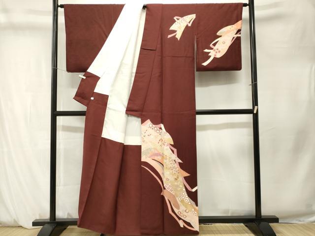 平和屋着物■訪問着　刺繍　鬘帯吉祥花文　暈し染め　金彩　正絹　逸品　CABM1310ev