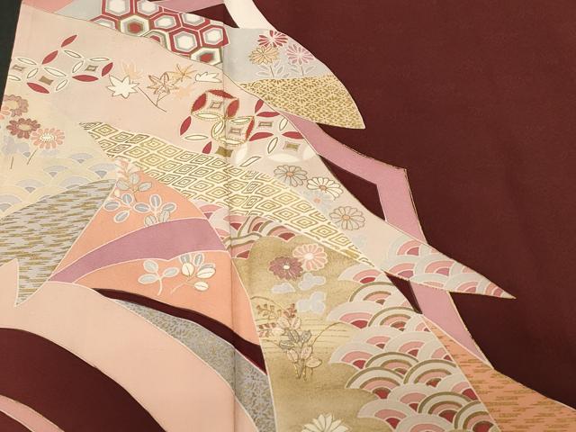 平和屋着物■訪問着　刺繍　鬘帯吉祥花文　暈し染め　金彩　正絹　逸品　CABM1310ev