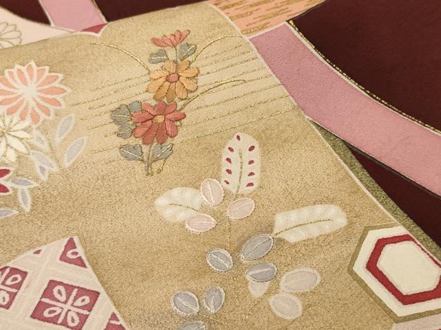 平和屋着物■訪問着　刺繍　鬘帯吉祥花文　暈し染め　金彩　正絹　逸品　CABM1310ev