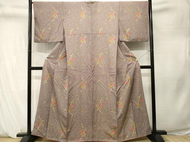 平和屋着物■上質な小紋　枝梅文　正絹　逸品　CABM1314ev