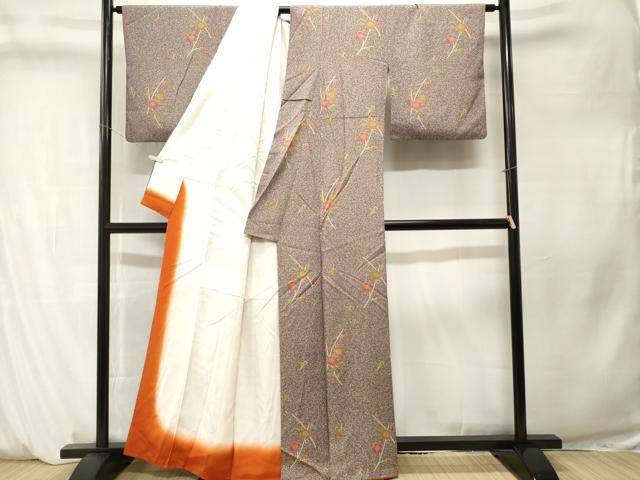 平和屋着物■上質な小紋　枝梅文　正絹　逸品　CABM1314ev