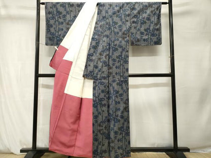 平和屋着物■本場大島紬　7マルキ　更紗枝花文　正絹　逸品　CABM1316ev