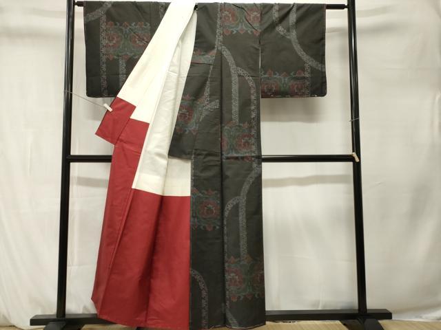 平和屋着物■本場大島紬　7マルキ　吉祥花文　正絹　逸品　CABM1317ev