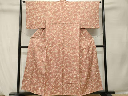 平和屋着物■上質な小紋　枝花文　金彩　正絹　逸品　CABM1318ev