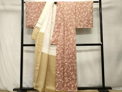 平和屋着物■上質な小紋　枝花文　金彩　正絹　逸品　CABM1318ev
