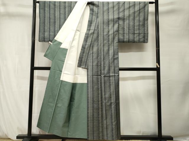 平和屋着物■本場大島紬　7マルキ　幾何学間道　正絹　逸品　CABM1320ev