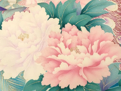 平和屋着物■豪華振袖　孔雀花蝶文　暈し染め　金彩　正絹　逸品　CABM1324ev