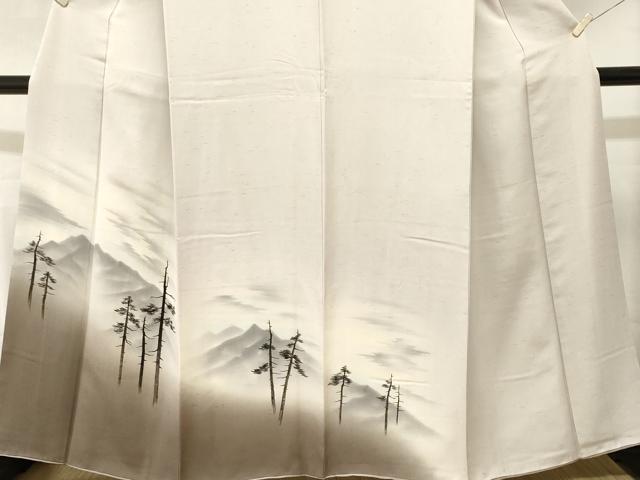 平和屋着物■訪問着　遠山樹林文　暈し染め　鬼しぼ縮緬　正絹　逸品　CABM1325ev