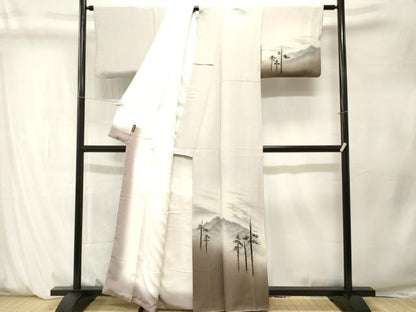 平和屋着物■訪問着　遠山樹林文　暈し染め　鬼しぼ縮緬　正絹　逸品　CABM1325ev
