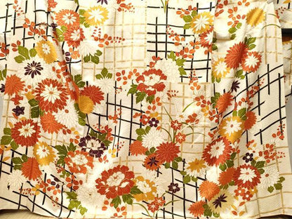 平和屋着物■豪華振袖　駒刺繍　竹　草花文　金彩　正絹　逸品　CABM1326ev
