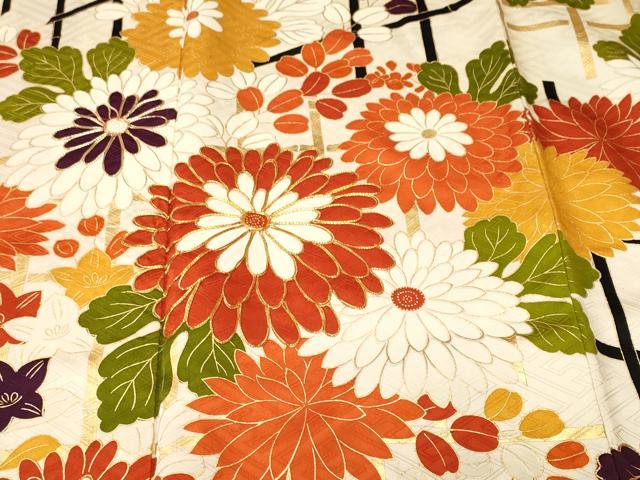 平和屋着物■豪華振袖　駒刺繍　竹　草花文　金彩　正絹　逸品　CABM1326ev