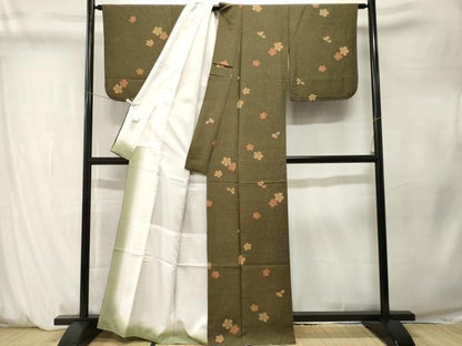 平和屋着物■小紋　舞桜文　洗える着物　CABM1334ev