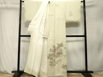 平和屋着物■訪問着　萩　草花文　金銀彩　正絹　逸品　CABM1336ev