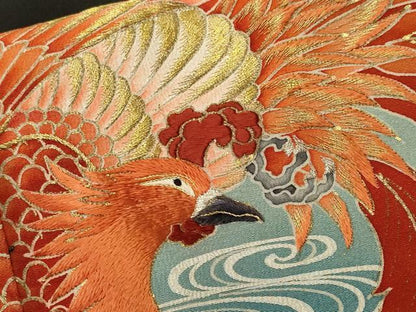 平和屋着物■豪華黒留袖　刺繍　鳳凰流水桐文　暈し染め　金彩　正絹　逸品　CABM1339ev