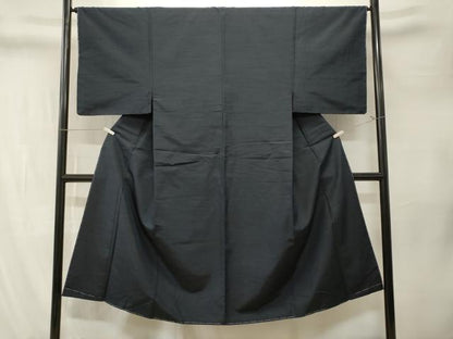 平和屋着物■男性　紬　藍鉄色　正絹　逸品　CABM1342ev