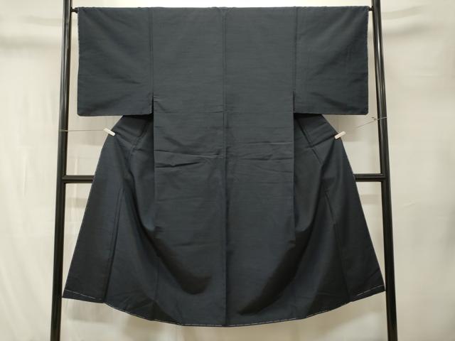 平和屋着物■男性　紬　藍鉄色　正絹　逸品　CABM1342ev