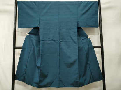 平和屋着物■男性　紬　高麗納戸色　正絹　逸品　CABM1344ev