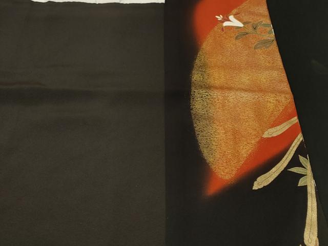 平和屋着物■豪華黒留袖　鳳凰更紗枝花文　暈し染め　金彩　正絹　逸品　CABM1345ev