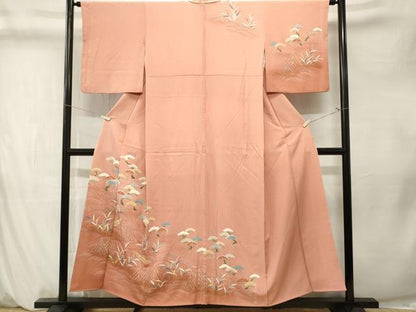 平和屋着物■訪問着　舟　浜松文　暈し染め　金彩　正絹　逸品　CABM1346ev