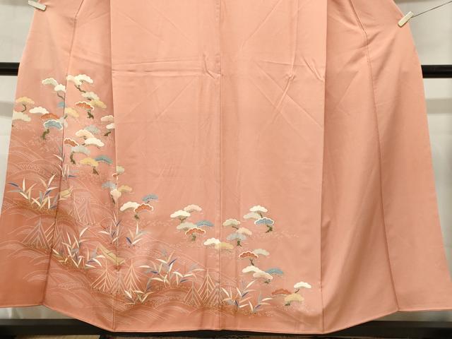 平和屋着物■訪問着　舟　浜松文　暈し染め　金彩　正絹　逸品　CABM1346ev