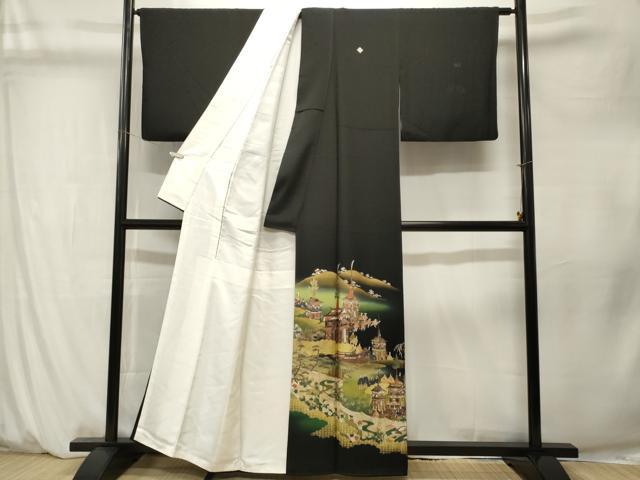 平和屋着物■豪華黒留袖　泰常　鉾　人物風景文　暈し染め　金彩　正絹　逸品　CABM1347ev