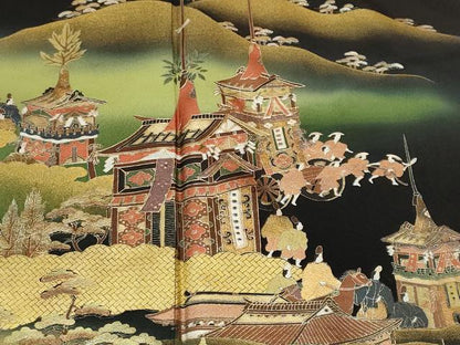 平和屋着物■豪華黒留袖　泰常　鉾　人物風景文　暈し染め　金彩　正絹　逸品　CABM1347ev