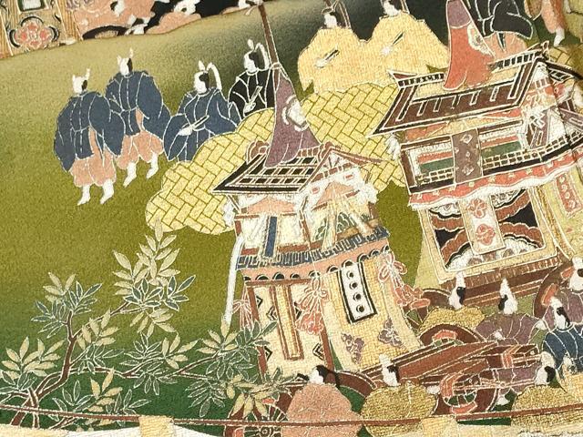 平和屋着物■豪華黒留袖　泰常　鉾　人物風景文　暈し染め　金彩　正絹　逸品　CABM1347ev