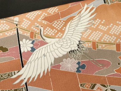 平和屋着物■豪華黒留袖　松竹梅飛鶴花文　正絹　逸品　CABM1351ev