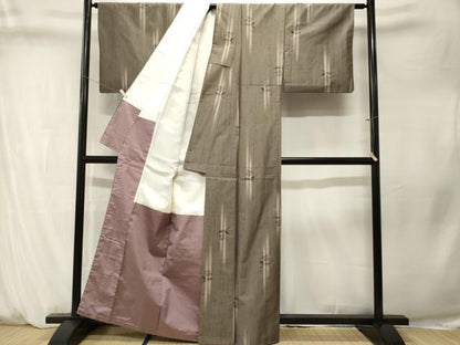 平和屋着物■上質な紬　草花文　正絹　逸品　CABM1360ev